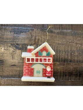 Vintage Hard Plastic Christmas House Ornament Santa Figurine